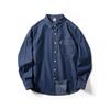 Demin Shirt Men's Long Sleeve 2025 Spring and Autumn New Basic Versatile Stacked Shirt Youth Loose Casual Outerwear