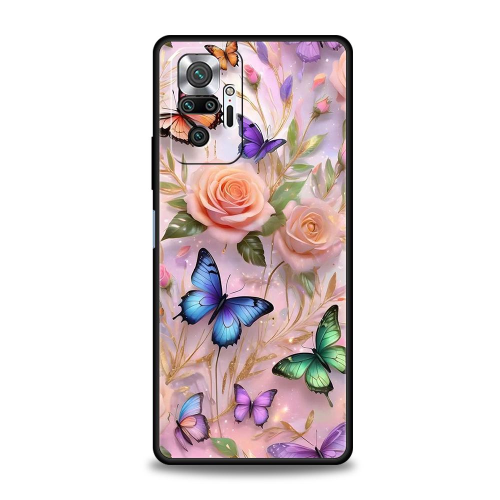 

Phone Case Cover for Redmi 14C 13C 10C Note 14 13 12 10 11 K40 K50 Gaming Pro Plus 5G Soft TPU Shell Butterfly Design Fundas Bag Redmi Note 10