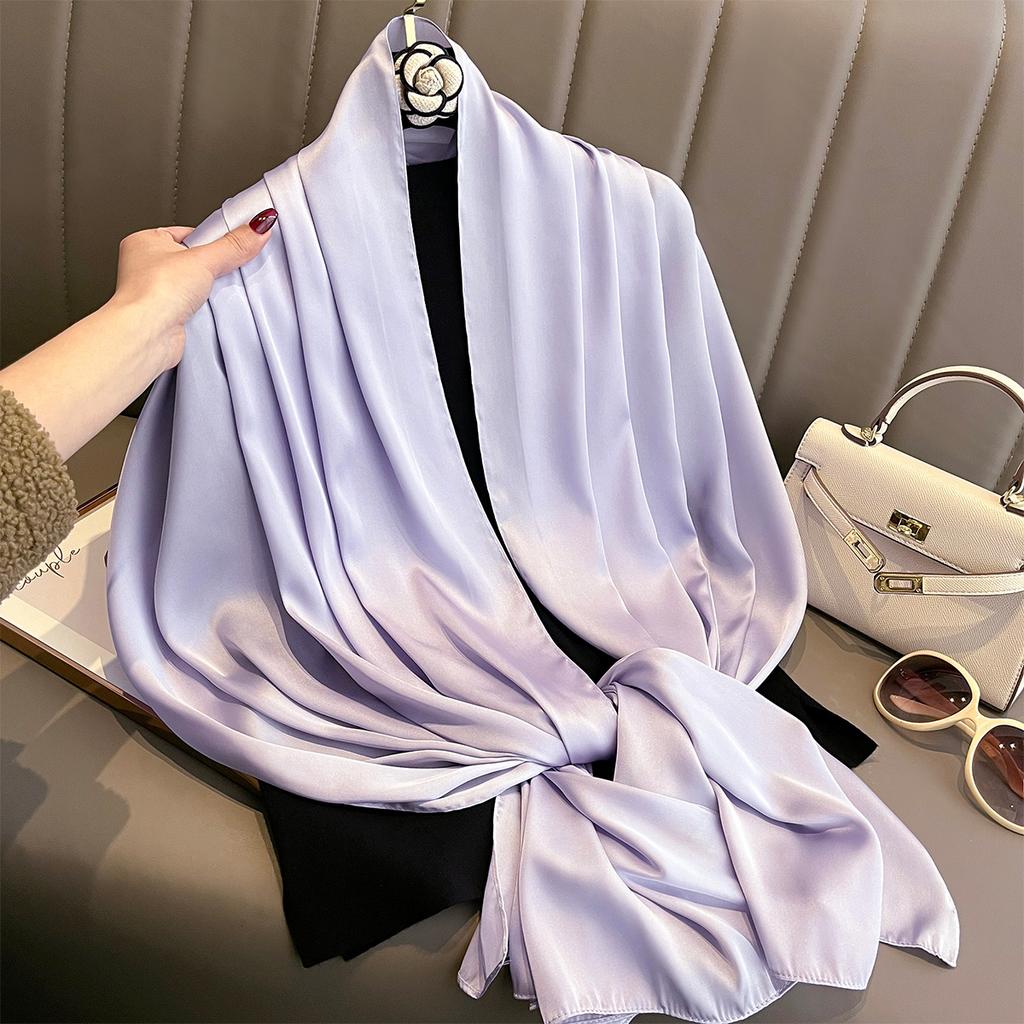 Luxury Brand Spring Large Long Pashmina Women Scarf Solid Silk Shawl Wrap Lady Beach Fashion Female Bandana Cover Echarpe