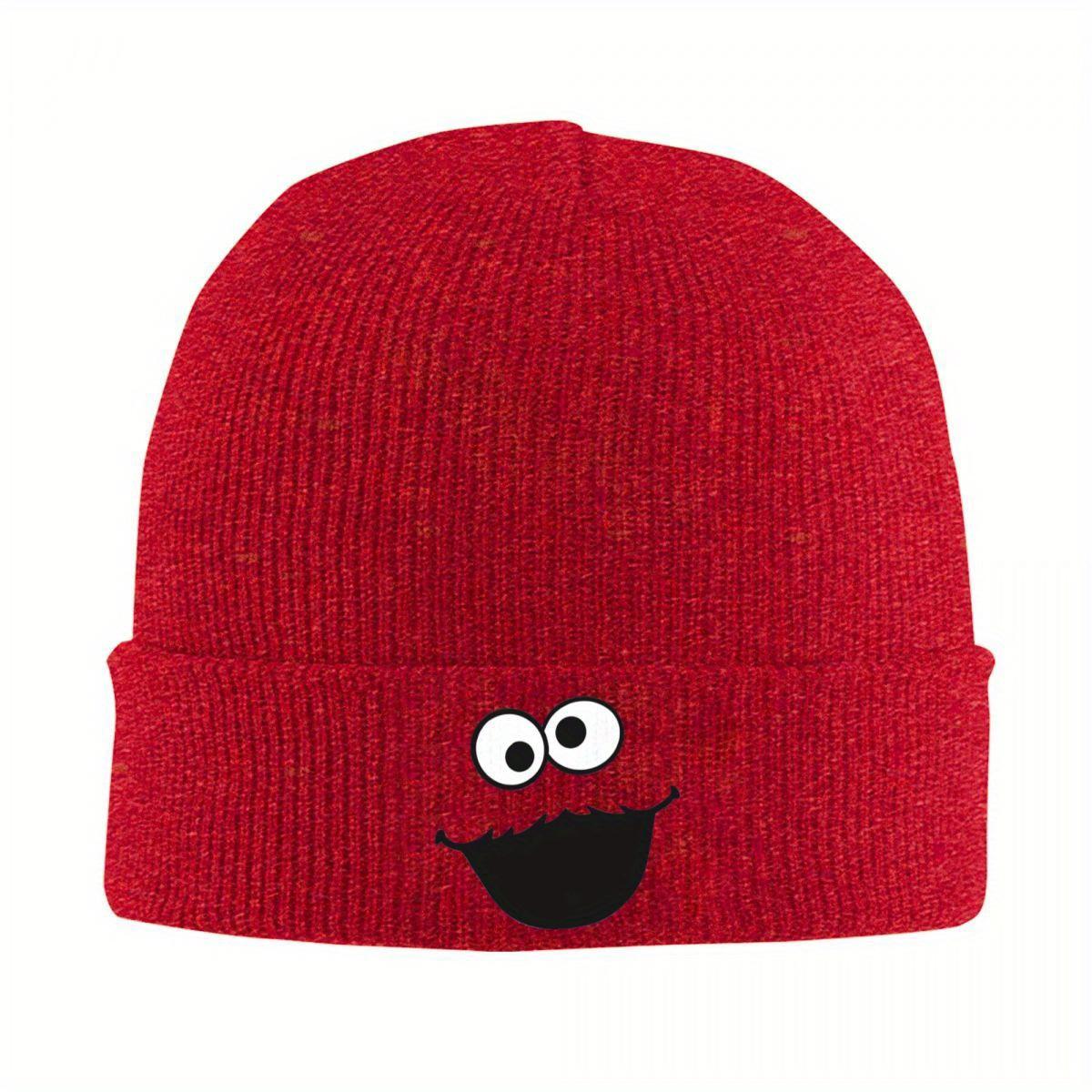 S-Улица Сезам Печенька Лицо Монстра Вязаная Шапка для Женщин Мужчин Шапки Осенние Зимние Шапки Теплая Шапка