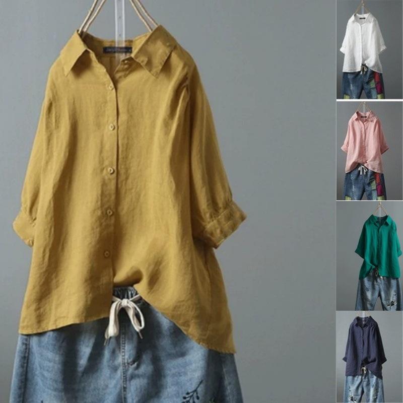 

Summer Women s Clothing New Versatile Casual Collar Short Sleeved Shirt for Women M білий