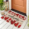 Red Love Welcome Entry Door Mat Water Absorbent Non Slip Wear Resistant Entrance Decorative Carpet Home Decoration