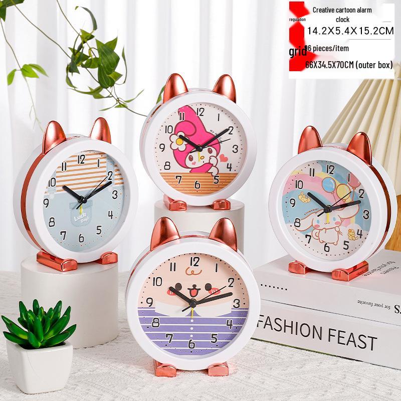 Retro-Wecker mit lauter Glocke und Nachtlicht – geräuschloser Nachttischwecker, kreatives Geschenk für Studenten und als Schlafzimmerdekor