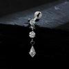 Right Grand ASTM F136 Titanium Dangling CZ Drop Piercing 16G Dangle Chain Kite Shape Cartilage Helix Stud Flat Back Earring