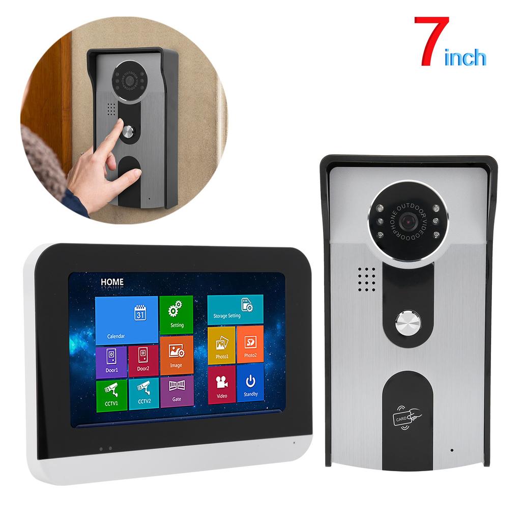 7in Smart Video Door Phone LCD Display Touch Screen Unlock Night View Access Control System for