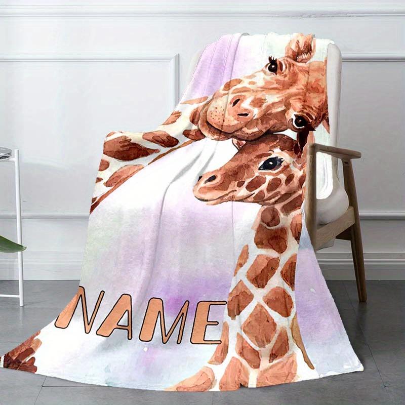 Giraffe Customize Your Name Blanket Warm Comfortable And Soft Blankets Are Suitable For Home Lunch Break Blanket Office Sofa Sofa Gift To Relatives