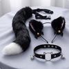 Katzenohren und Schwanz Set Weiches Accessoire für Halloween, Festivals