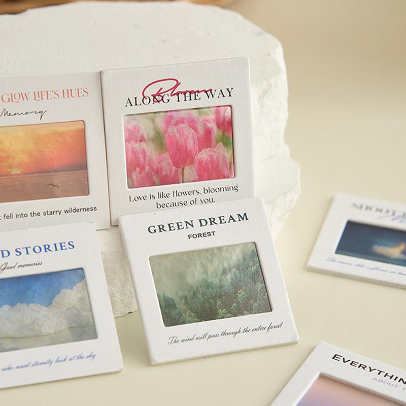 Translucent Landscape Film Bookmark Aesthetic Book Page Reading Accessories Diy Decorative Card Pendant Keychain