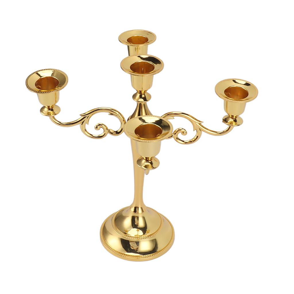 5 Arm Candlestick Holder Iron Retro Decorative Candle Holder Centerpiece for Home  