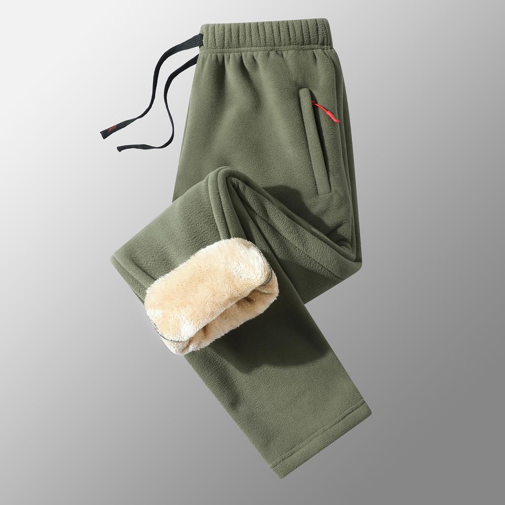 Winter Men's Fleece Sweatpants, Winter Warm Trousers, Casual Long Running Trousers, Colorful Autumn Men's Solid Color Sweatpants