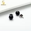 Zwarte Agaat Steen Stud Oorbellen voor Dames Heren Medisch G23 Titanium Piercing Sieraden Eenvoudige Ronde Onyx Bal Oorlel Accessoires