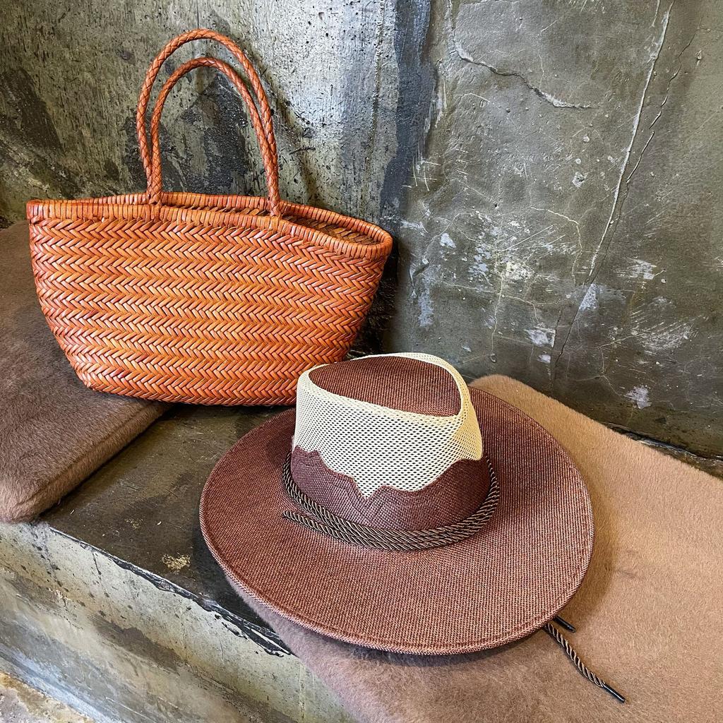 Western Cowboy Hat, Fishing Vacation Outing Breathable Bowler Hat, Summer Sun Sunscreen Hat, Outdoor Sun Shade Straw Hat