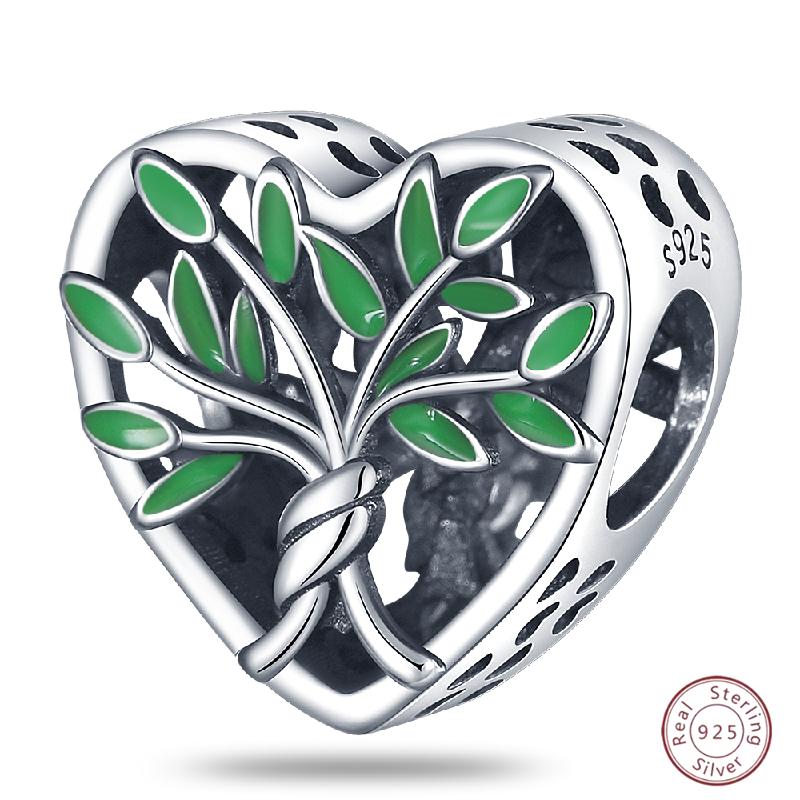 Copper Beaded Four Leaf Clover Lucky Shiny Zirconia For Original 3Mm Bracelet Women Fine Jewelry