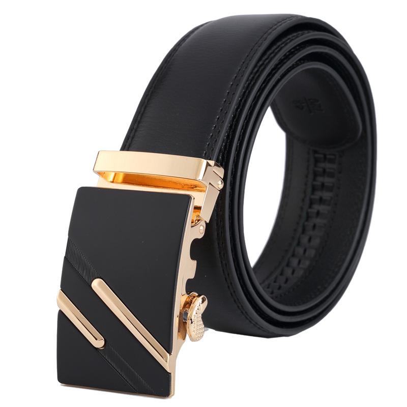 Men's Korean Style Double-Sided Genuine Leather Automatic Buckle Belt - Plus Size Waist Belt