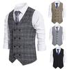 Herren Business Slim Fit Casual Herren Weste für Hochzeit Weiche Wolle Tweed Weste Herringbone Groosmen Retro Vintage Slim