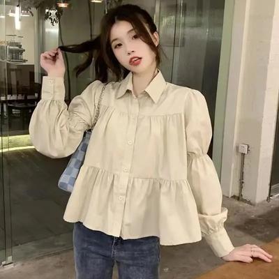 2025 New French Style Chic Tops Shirts Women Autumn Long-sleeved Design