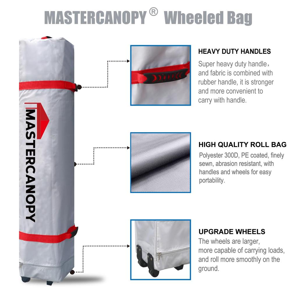 MASTERCANOPY Prelată Oțel Apă UV Utilizare în Aer Liber Sac de Greutate Cort One-Touch, 2M/2.5M/3M, Reglare în Trei Etape, Cadru, Ventilație Rezistentă la Vânt,
