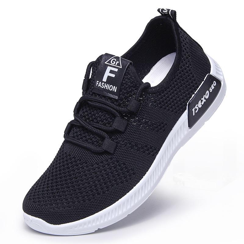 Shoes Women's New Women's Shoes Fly-woven Single Shoes Soft-soled Breathable Shoes Casual Sports Shoes Women
