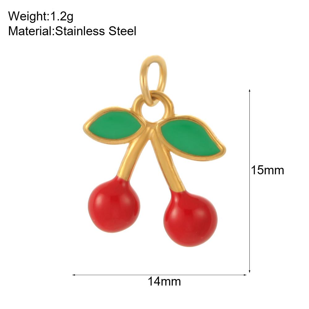 Stainless Steel Women's Stainless Steel Fruit Pendant Strawberry Watermelon Banana Pendants Women Zircon DIY Charms Accessories