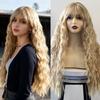 Halloween Long Water Wave Wig Cosplay Women Layered Wigs Orange Brown Gold Curly Wigs  Carnival