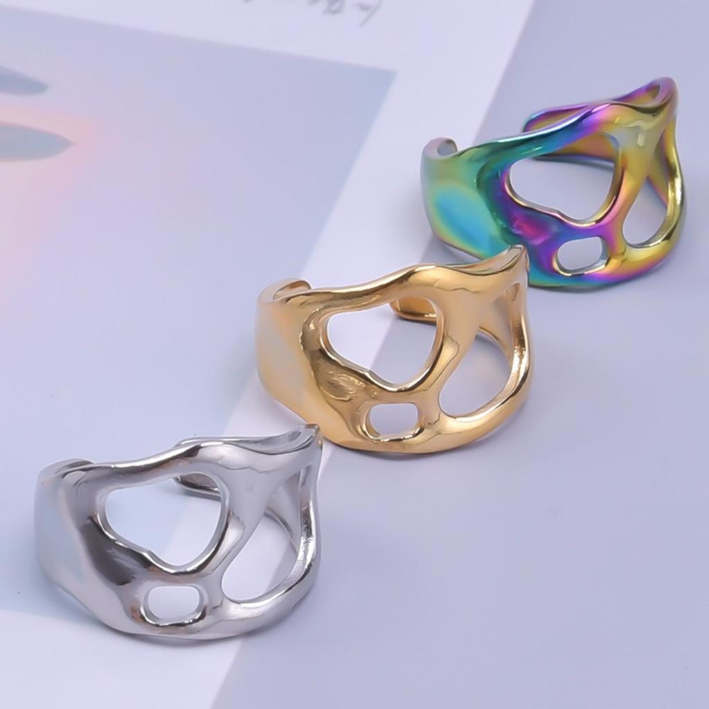 Stylish Unusual Rings Fashion Rings Irregular Opening Rings Alloy Texture Suitable for Fashion Enthusiasts Present