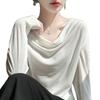 Elegant French One-Shoulder Knit Sweater - Women's Autumn/Winter Loose Collar, Warm and Stylish