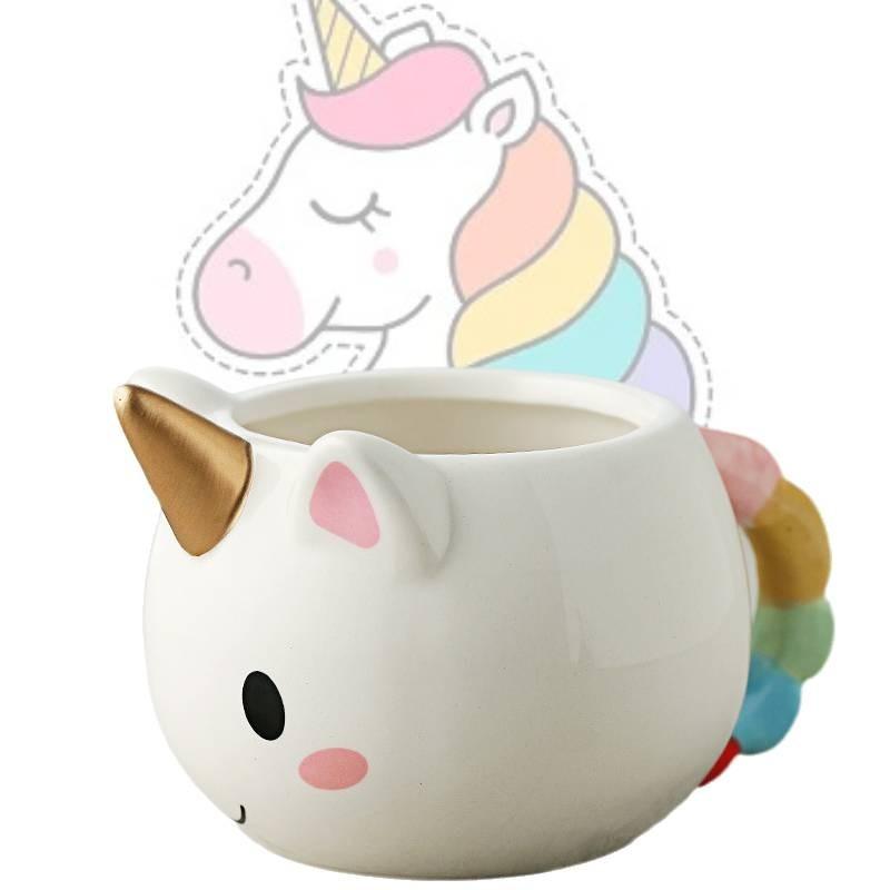 High-temperature Resistant Cartoon Unicorn Ceramic Mug Perfect For Milk And Coffee