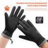 1 Pair Winter Gloves with Adjustable Drawstring Cuffs Waterproof Windproof Heat Retention Moisture Wicking Touchscreen Anti-Slip Palm Outdoor Gloves