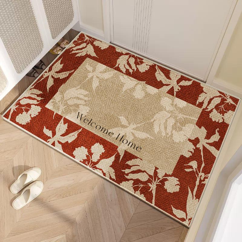 VIKAMA Entry Door Floor Mat  New Circle Velvet Mat Living Room Non-Slip Mat Household Doorway Foot Mat Home Decoration