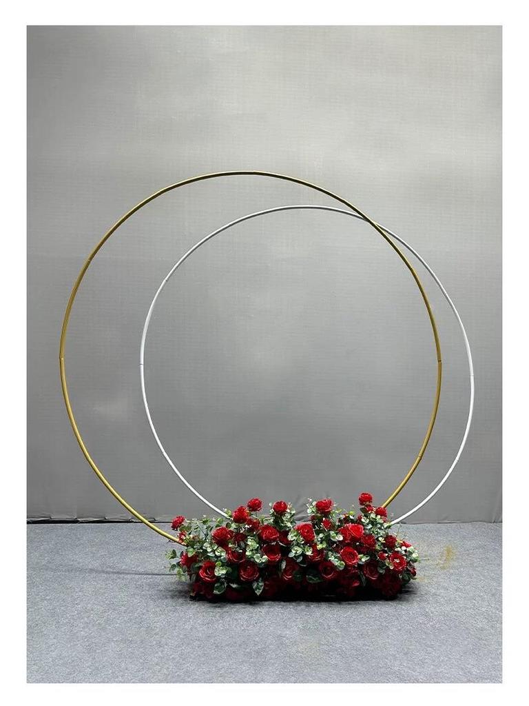 Round Balloon Arch Stand for Outdoor Wedding Celebrations - Wrought Iron Ring Decoration in Stock