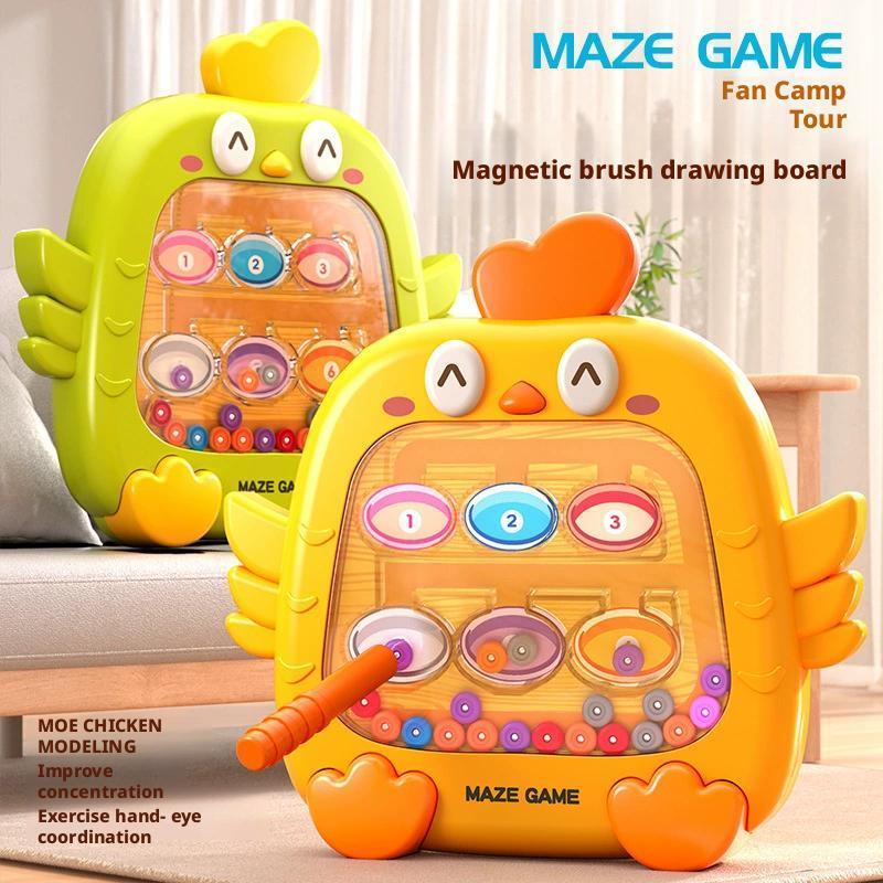 Montessori Magnetic Maze Game Color Number Sorting with Pen Moving Beads Educational Toys for Kids Fine Motor Skills Development