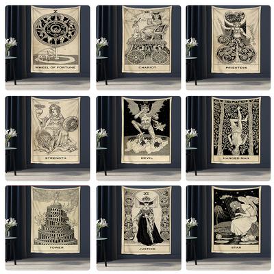 Mandala Tarot Tapestry Wall Hanging Psychedelic Human Witchcraft Bohemian Hippie Retro Poker Home Decor