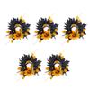 Colorful Flower Candle Wreaths Pack of 5 Tealight Candle Holders Rings for Halloween Parties Table Centerpieces Decors