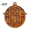Wooden Christmas Ornaments 3D Light Up Ornament, Layered House Tree Snowman Magnetic Fridge Magnets for Nativity Scene Hanging Decoration Xmas