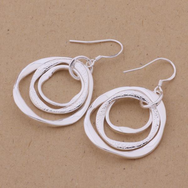 Production charm women lady Valentine's gift  silver color circles earring scharm Women free shipping  jewelry