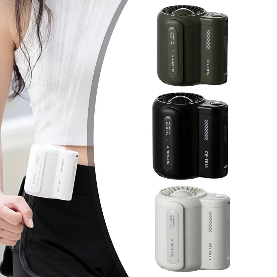 Portable Rechargeable Waist Fan Mini Personal Summer Cooling Fan For Travel Outdoor Sports With 4500Mah Battery