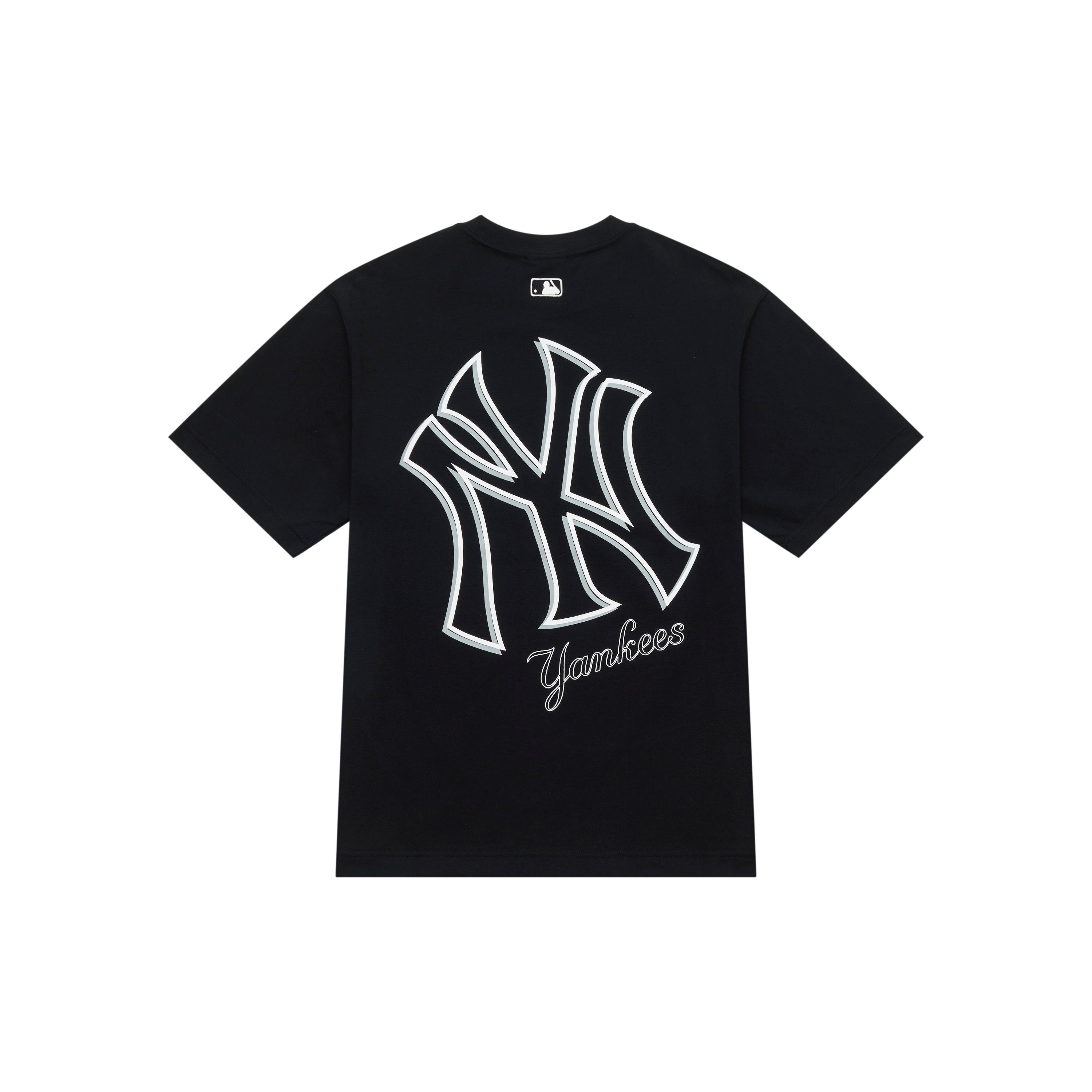 MLB Basic Logo Fashion Sports Collection T Shirt Unisex Black 3ATSB0343-50BKS XS