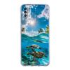 Case For Samsung A54 A52 A50 A70 A40 A20S A20E A02S A12 A14 A16 A22 A42 A34 A32 5G A04s A06 lovely Cartoon sea turtle ocean blue