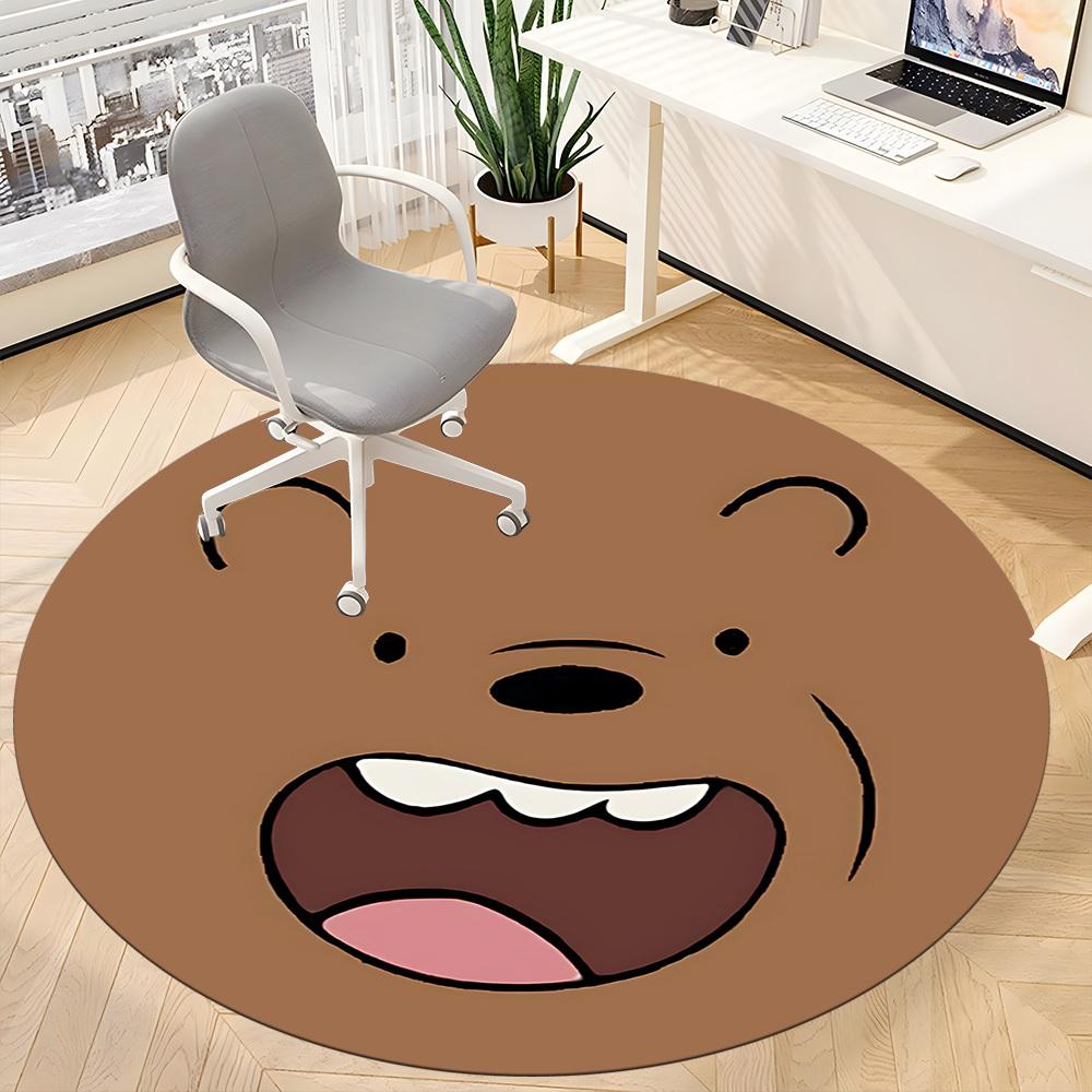 1pc We Bare Bears Office Round Area Rug, Under Office Chairs Bedroom Living Room Home Decor, Room Decoa1022135
