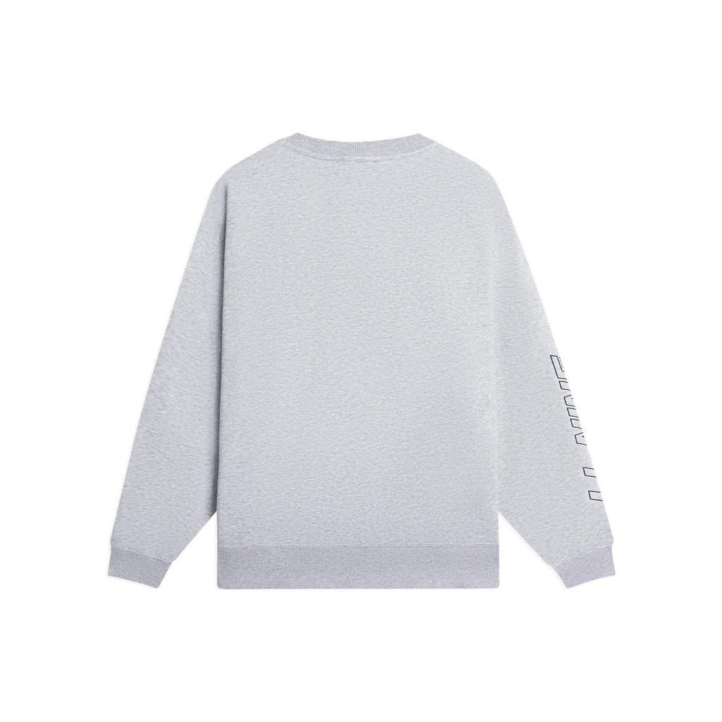Li Ning Sports Life Collection Sweatshirts Unisex Gray Crew Neck Moderate Regular AWDSB23-5