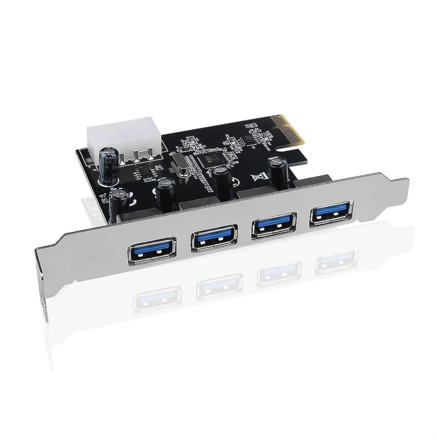 1Pc PCI-E Express to 4-Port 5Gbps USB 3.0 PCI-E Controller Card Adapter