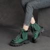 Johnature Retro Genuine Leather Women's Shoes Round Toe Thick Sole Versatile Short Boots