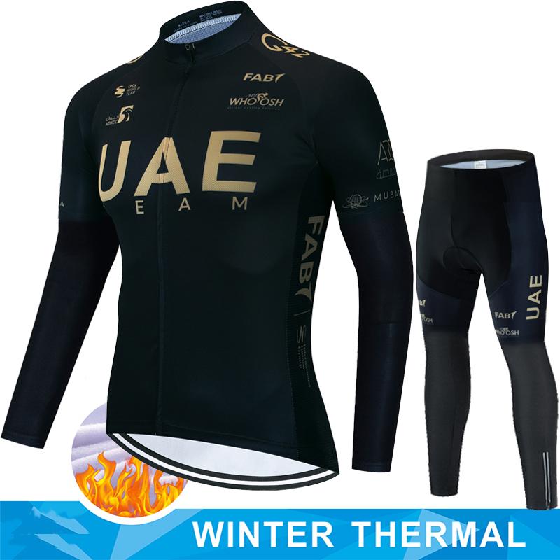 

Men s Cycling Outfit UAE Winter Thermal Fleece Clothing 2026 Jersey Mountain Bikes Suit Man Bib Termal Pants Retro Road Shirt Asian size - 4XL