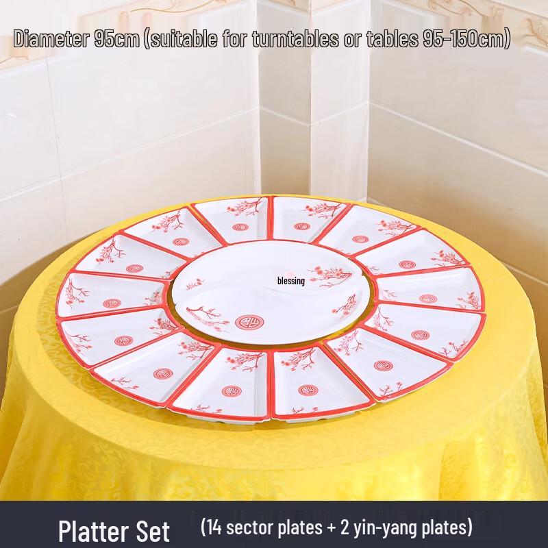 Yu Qun Hui Melamine Sectional Serving Platter Set