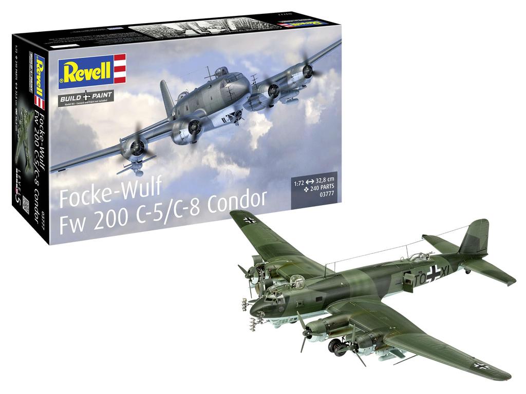 Deutscher Revell Fw200 Condor Plastikmodellbausatz 03777 1/72 Focke-Wulf C-5/C-8 (Flugzeug)