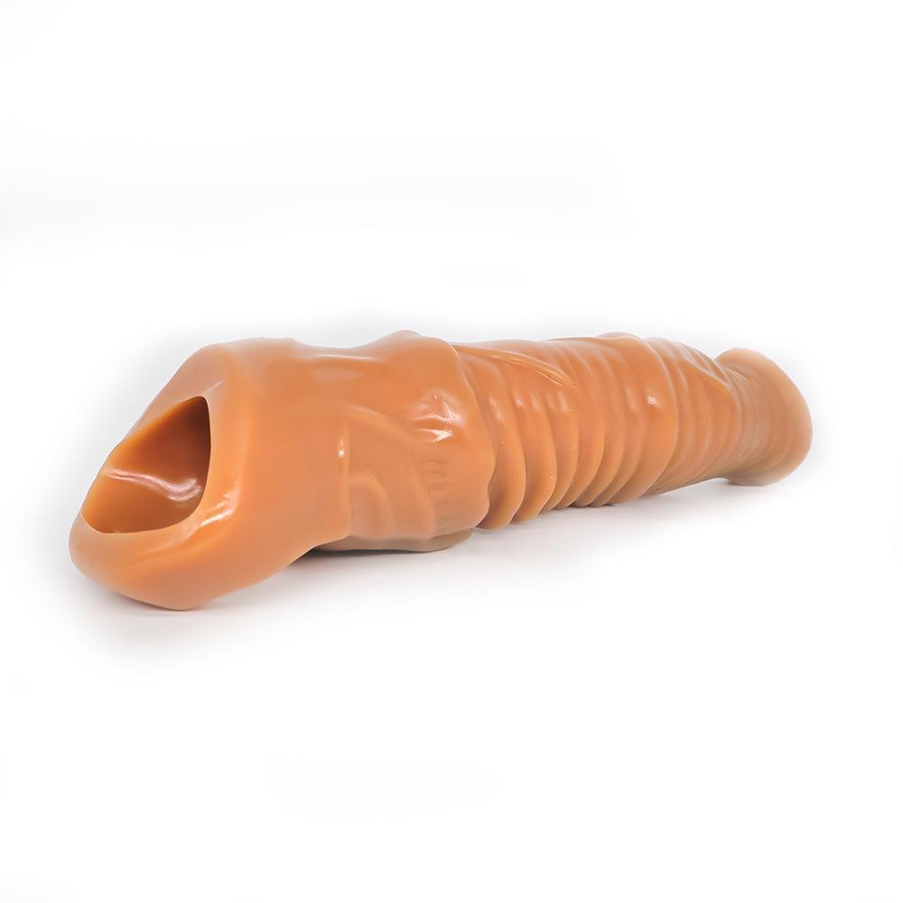 Men's Penis Ring Lock Essence Long and Thick Wearable Fake Penis Sets Exotic Condom Couple Sex Toys