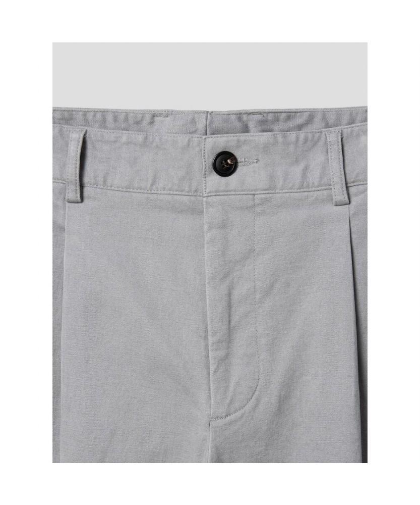 SHIFT.G Semi Wide Brushed Cotton Pants Light Gray