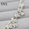 Set di orecchini di collana con corona di fiori carini con strass brillanti da sposa di lusso