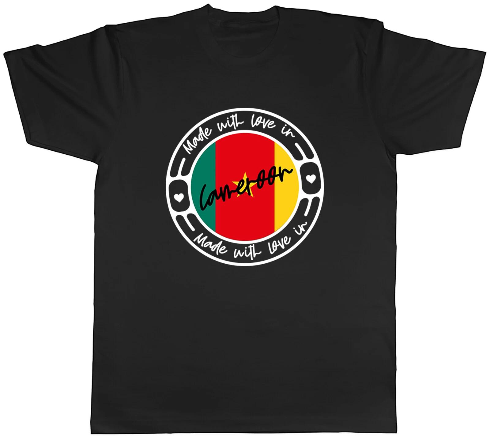 Made With Love In Cameroon Country Mens Unisex T-Shirt Tee Gift XS