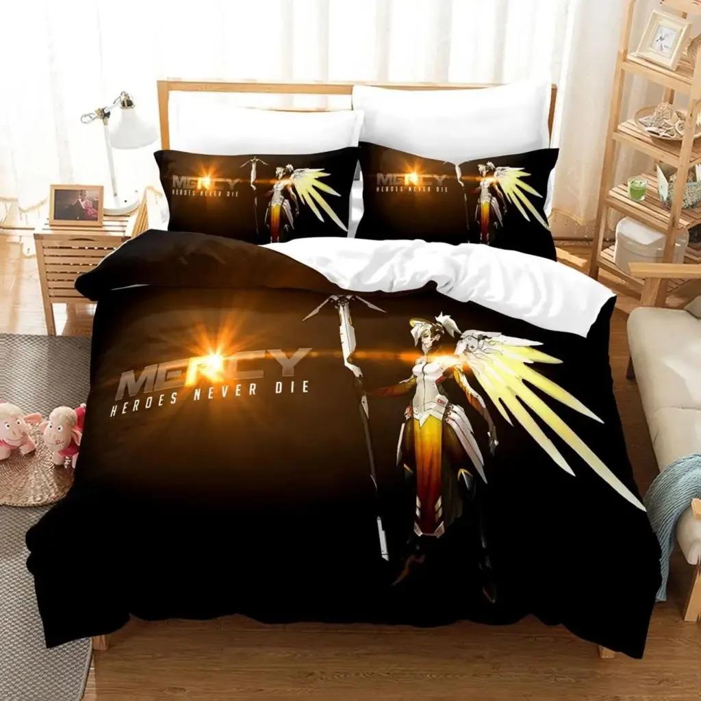3D Print Anime Overwatch Widowmaker Printed Bed Set Duvet Cover Pillowcase Bedding Set Linen Sheet Quilt Cover Full Queen Size